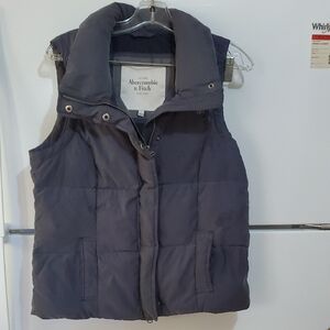 Abercrombie & Fitch Full Zip Pockets  Gray Puffer Men Vest Size L